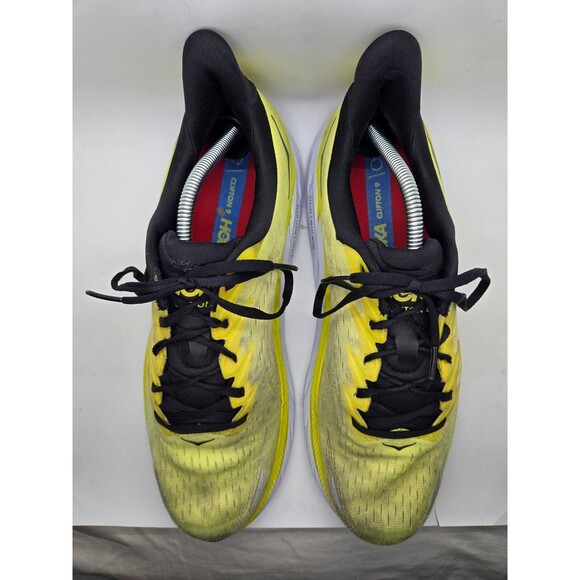 Hoka One One Clifton 8 Shoes Men\'s 12 D Yellow Running Athletic Support Sneakers main image 5